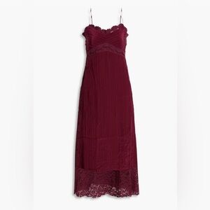 Farm Rio Crepe Lace Midi Dress